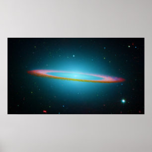 Poster Galaxie de sombrero dans la lumière infrarouge