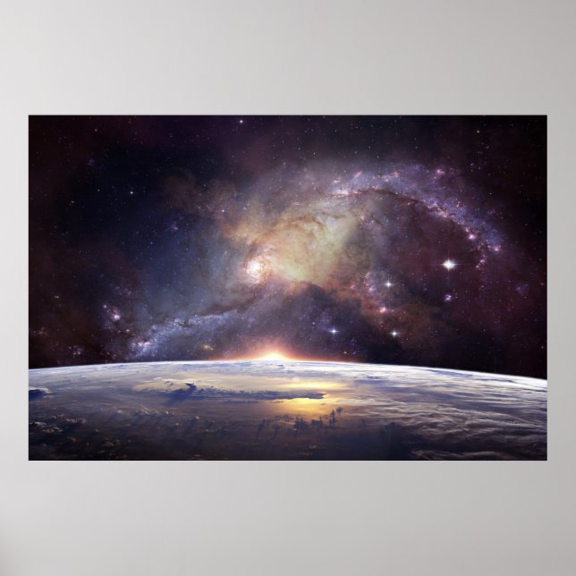 Poster Galaxie et terre étonnantes (Devant)