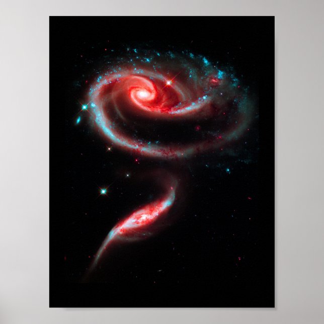 Poster Galaxie Rose Rouge (Devant)