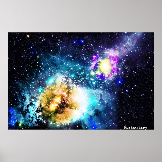 Poster Galaxie spatiale profonde (Devant)