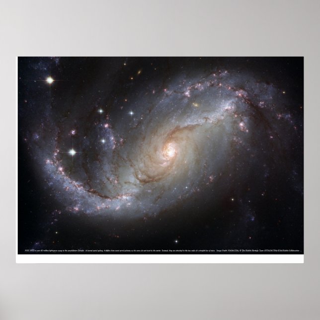 Poster Galaxie spirale barrée NGC 1672 (Devant)