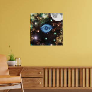 Poster Galaxie spirale céleste Nebula Cluster Stars Étinc