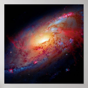 Poster Galaxie spirale Messier M106 Photo de l'espace ext