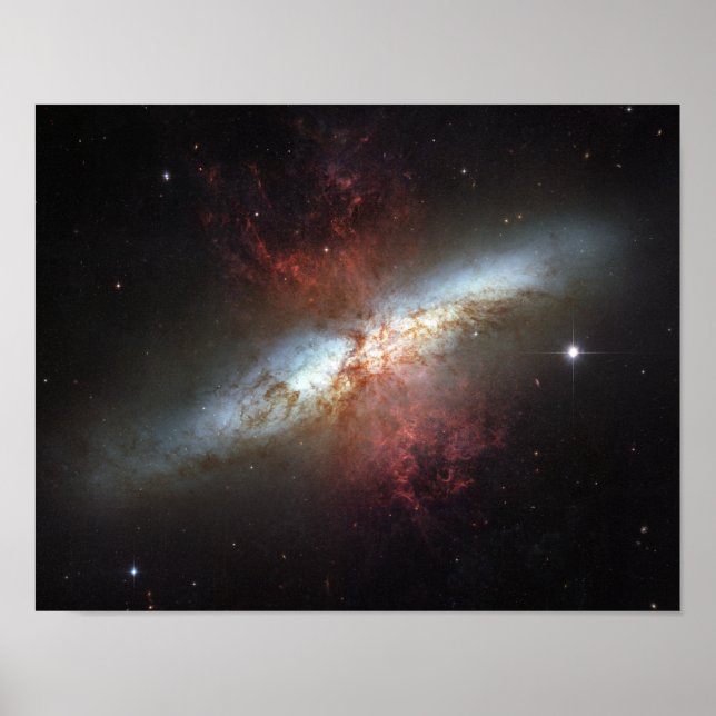 Poster Galaxie Starburst, Messier 82 (Devant)