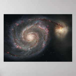 Poster Galaxie tourbillon (M51) et Galaxie compagnon