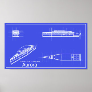 Poster Galaxy Aurora Blueprints
