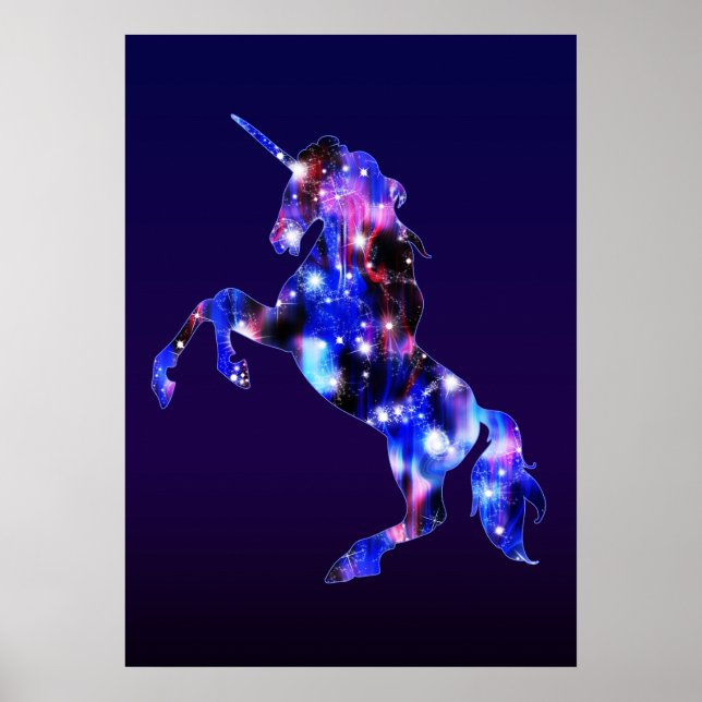 Poster Galaxy rose belle licorne brillant image (Devant)