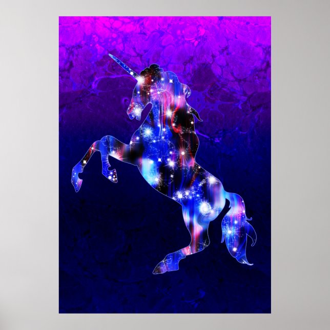 Poster Galaxy rose belle licorne brillant image (Devant)