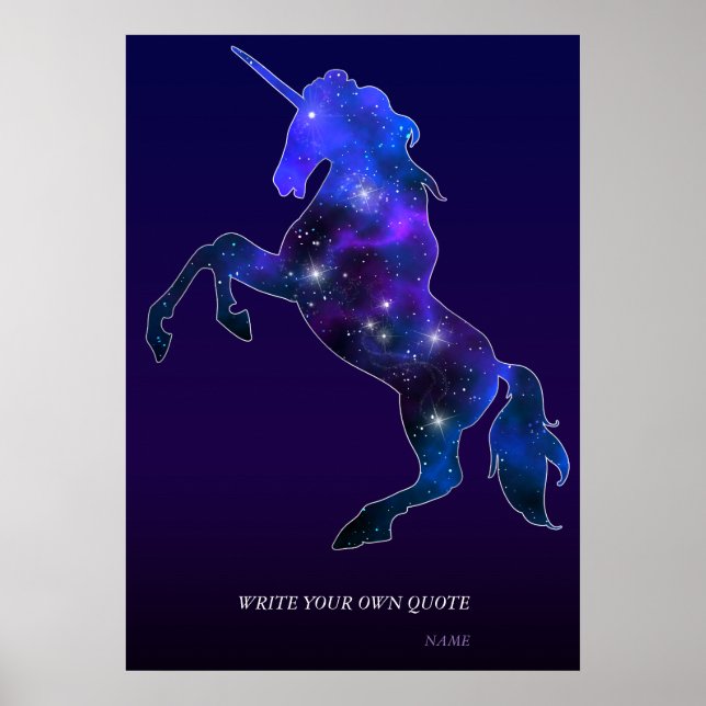 Poster Galaxy rose belle licorne brillant image (Devant)