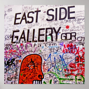 Poster Galerie de côté est, mur de Berlin, Graffiti