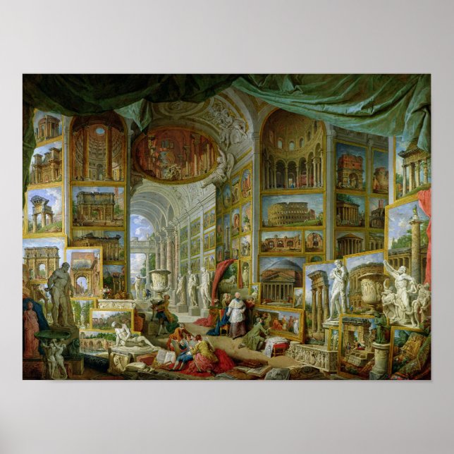 Poster Galerie de vues de Rome antique, 1758 (Devant)