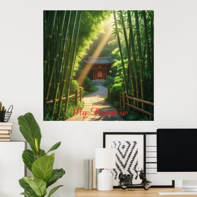 Poster Galerie Envelopper mon paradis (Bureau à domicile)