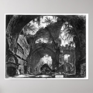 Poster Galerie ruinée de la villa Adriana chez Tivoli