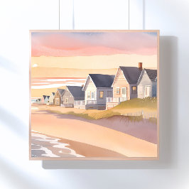 Poster Galilée-sur-Mer | Aquarelle de la plage de Rhode I