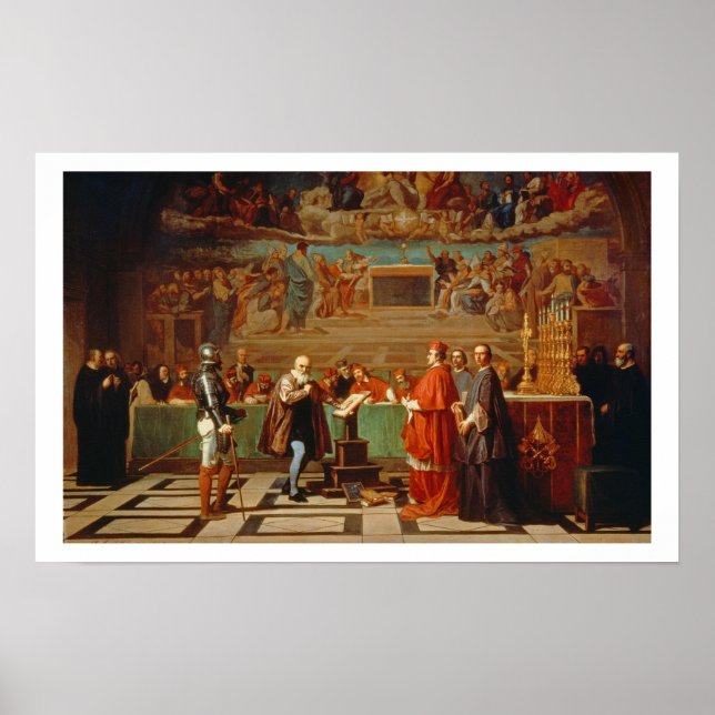 Poster Galileo Galilei (1564-1642) devant les membres de (Devant)