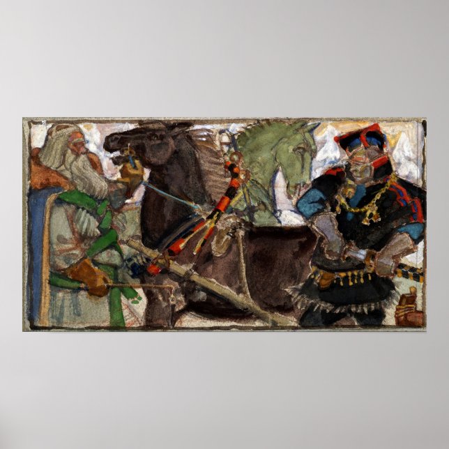 Poster Gallen-Kallela - Brouillon de poésie, Grand-Kaleva (Devant)