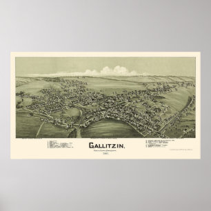 Poster Gallitzin, PA Carte panoramique - 1901