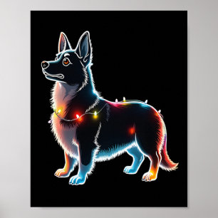 Poster Gallois Corgi Chien Arbre de Noël Chandail Noël Ch