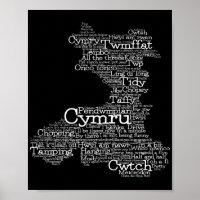Poster Gallois Slang Word Art Map
