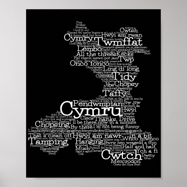 Poster Gallois Slang Word Art Map (Devant)