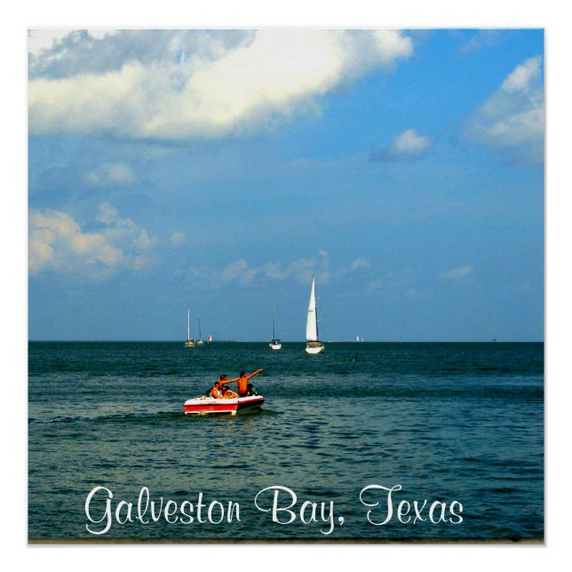 Poster Galveston Bay, Texas (Devant)