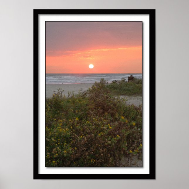 Poster Galveston Sunrise sur East Beach (Devant)