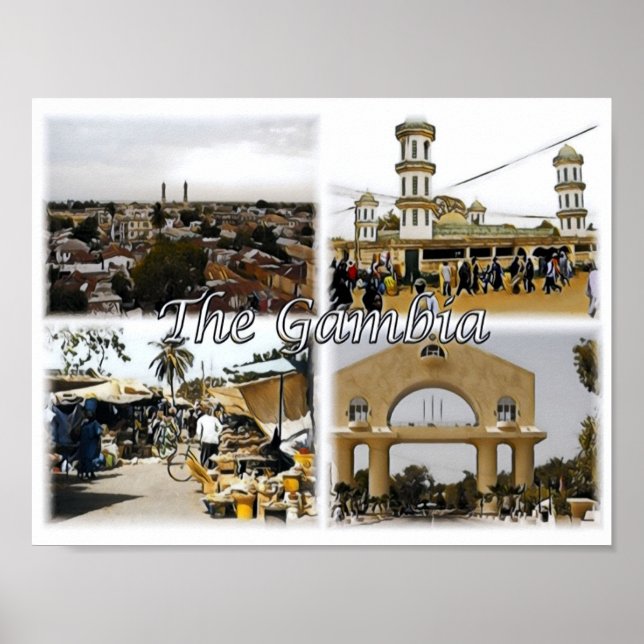 Poster Gambie - Mosaïque - (Devant)