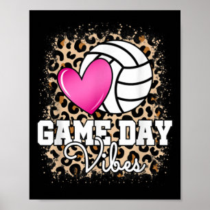 Poster Game Day Volley Leopard Print Women Ladys Vol