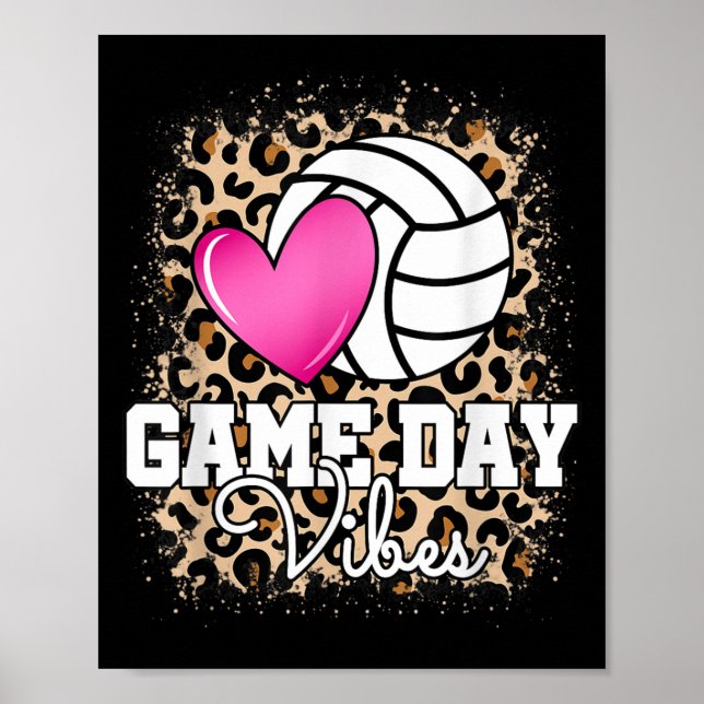 Poster Game Day Volley Leopard Print Women Ladys Vol (Devant)
