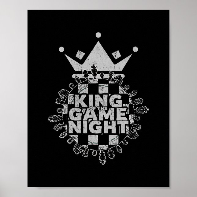 Poster Game Night King Board Game Geek Funny Gamer  (Devant)