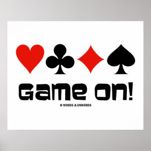 Poster Game On! (Quatre combinaisons de cartes)