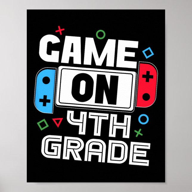 Poster Gamer Ck To School Funny Game 4th Grade Kids Boys  (Devant)