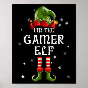 Poster Gamer Elf Amusant Noël Famille Matching