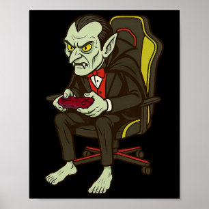 Poster Gamer Halloween Vampire jeu vidéo d'horreur jeu Bo
