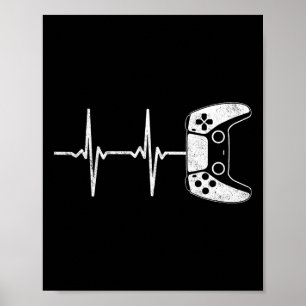 Poster Gamer Heartbeat Jeux Vidéos Jeu Garçons Ados Homme
