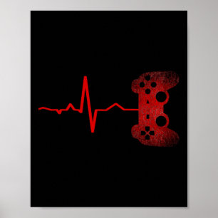 Poster Gamer Heartbeat Jeux Vidéos Jeu Garçons Ados Homme