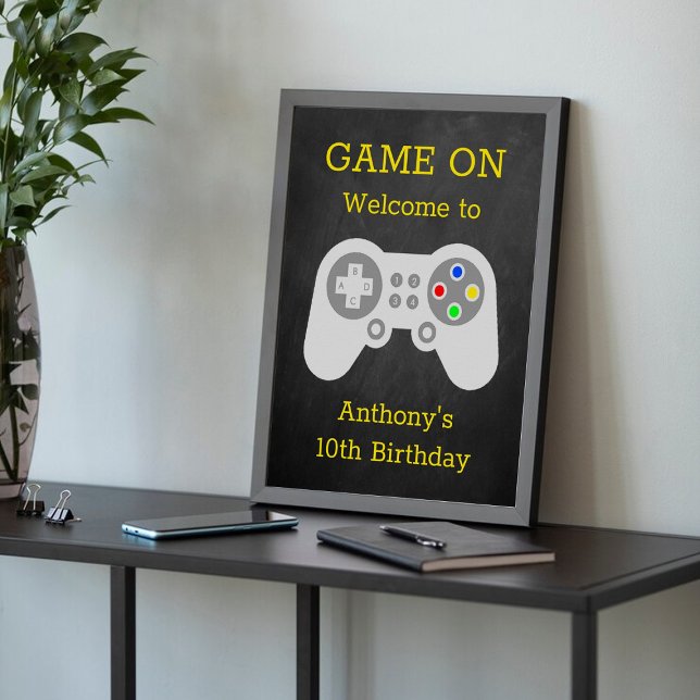 Poster Gamer moderne N'importe quel âge fête d'anniversai (Créateur téléchargé)