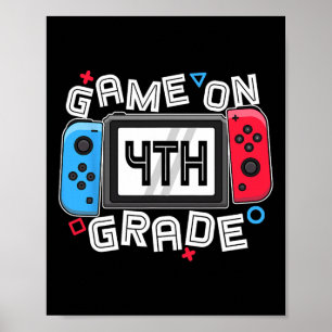 Poster Gamer Retour À L'École Jeu Amusant Sur Les Enfants