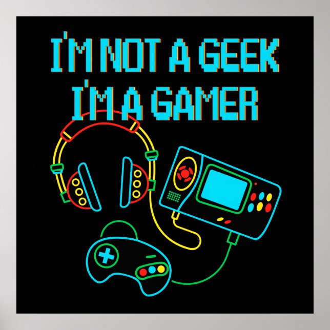 Poster Gamer Retro Neon (Devant)