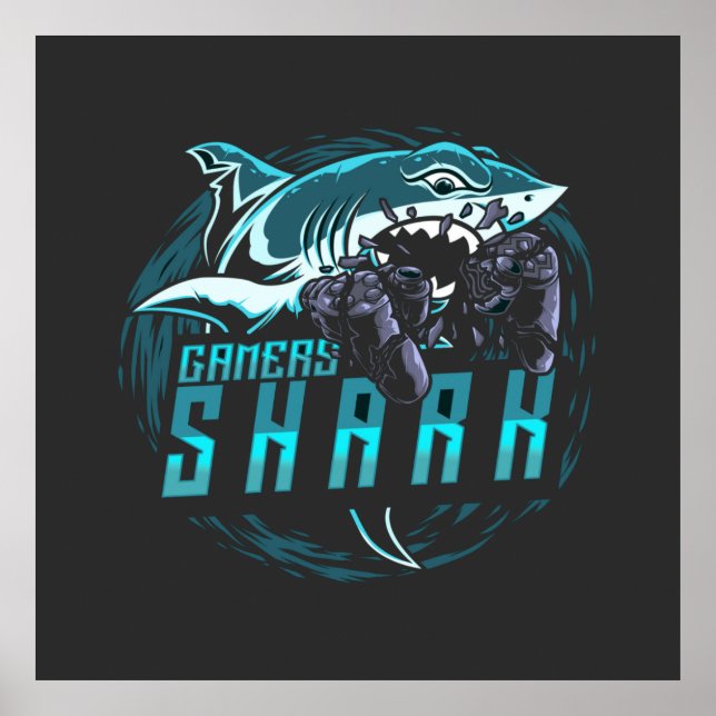 Poster Gamers Shark | Jeux (Devant)