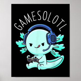 Poster Gamesolotl Axolotl Gamer Anime Cadeaux Kawaii Boys