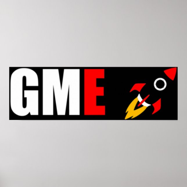 Poster Gamestop GME À La Lune Rocket Emoji (Devant)