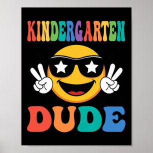 Poster Gamin de maternelle 1er premier jour d'école garço
