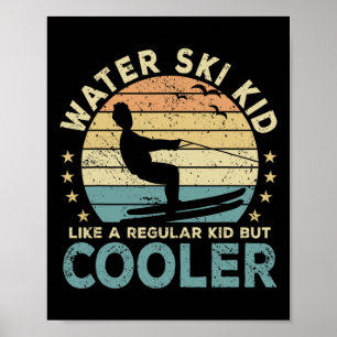 Poster Gamin drôle de ski nautique Sports nautiques Ski n