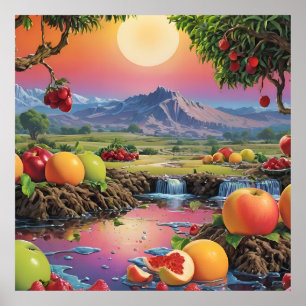Poster Gamme complète de couleurs de fruits 1