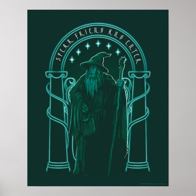 Poster GANDALF™ "Speak Friend And Enter" Doors of Durin (Devant)