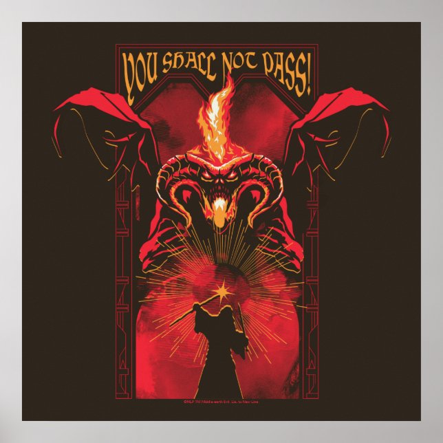Poster GANDALF™ Vs Balrog "You Shall Not Pass" Graphic (Devant)