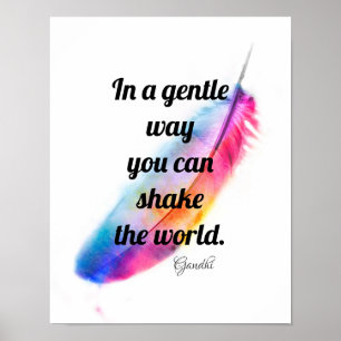 Poster Gandhi inspiration citation aquarelle plume art