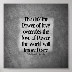 Poster Gandhi paix citation typographie sur gris