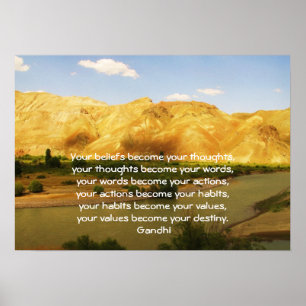 Poster Gandhi Sagesse Citer Sur Le Destin